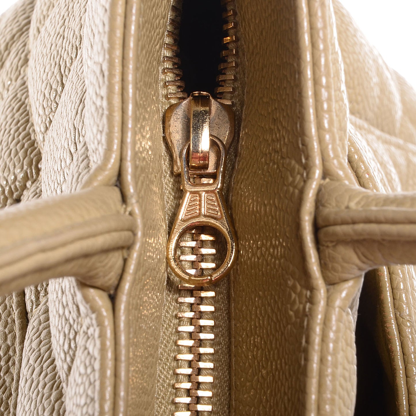 Caviar Quilted Medallion Tote Beige