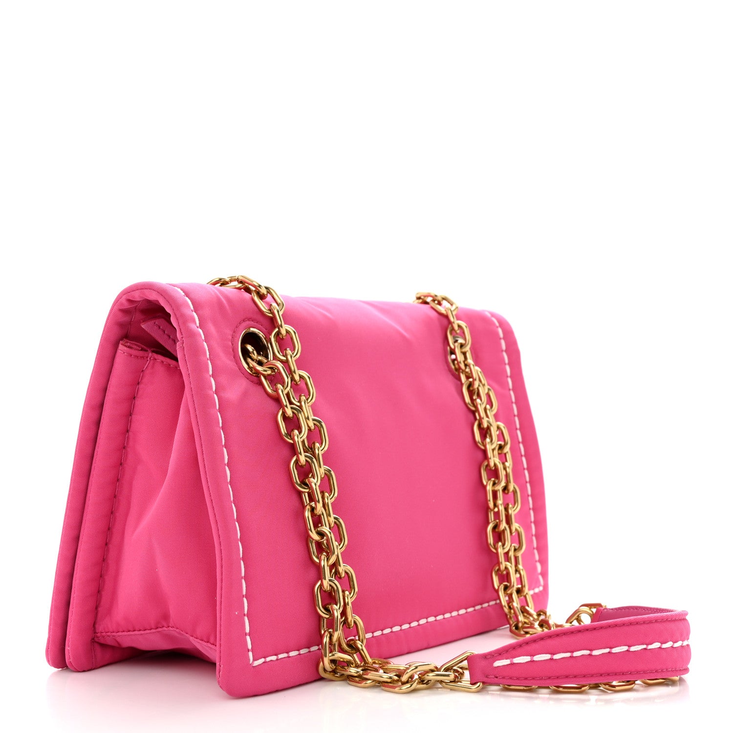 Prada Nylon Tessuto Chain Shoulder Bag Fuxia 3 of 9