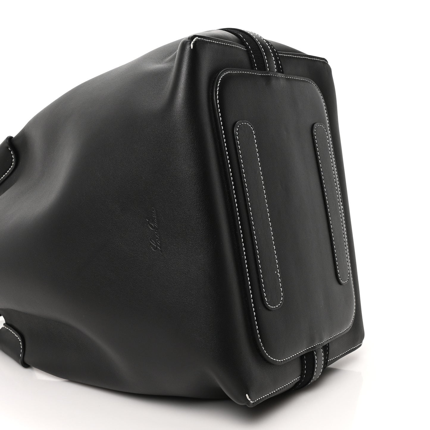 Smooth Calfskin Large Bale Bag Black