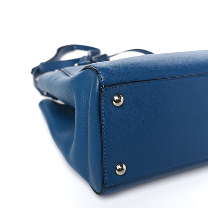 Fendi Vitello Elite Petite 2Jours Tote Blue Cobalto 7 of 8