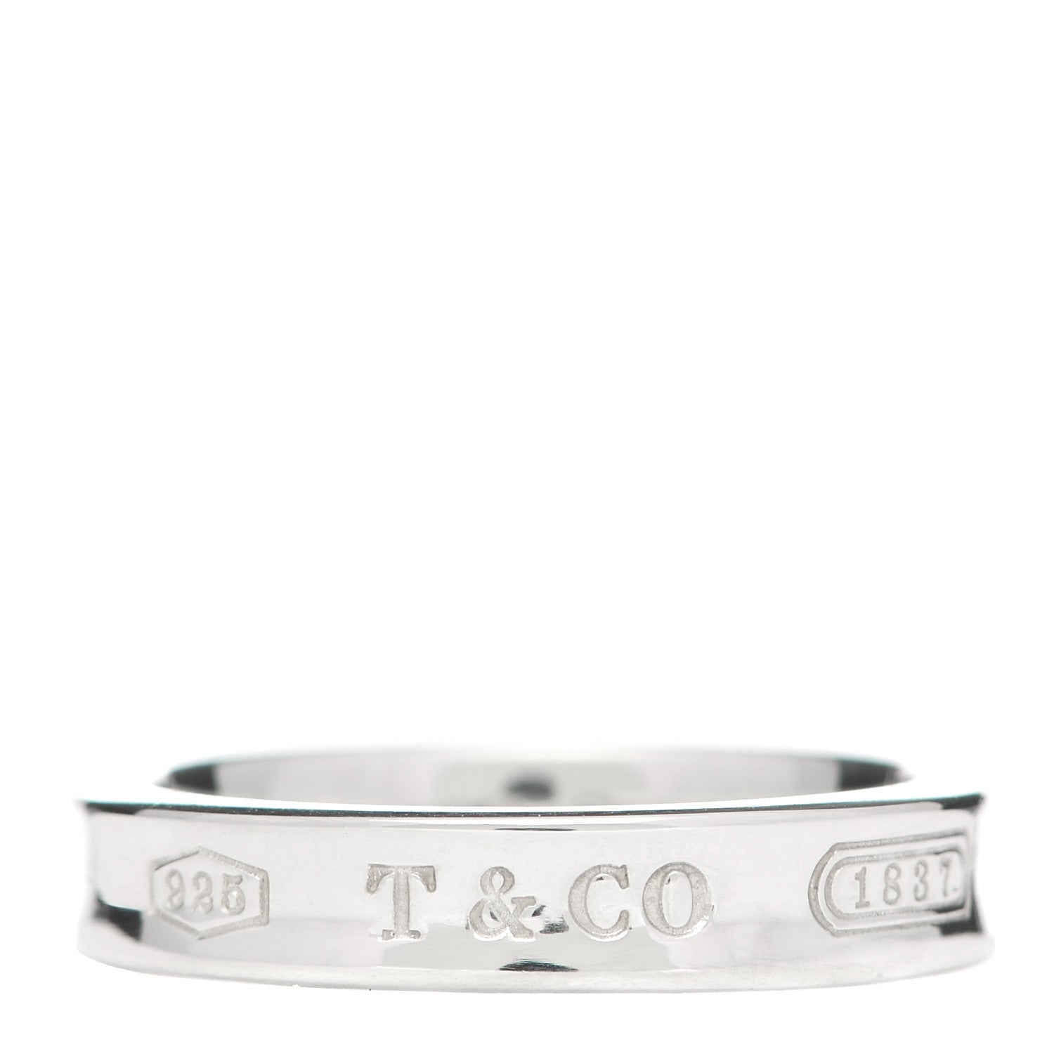 Tiffany Sterling Silver Narrow 1837 Band Ring 49 5 1 of 5