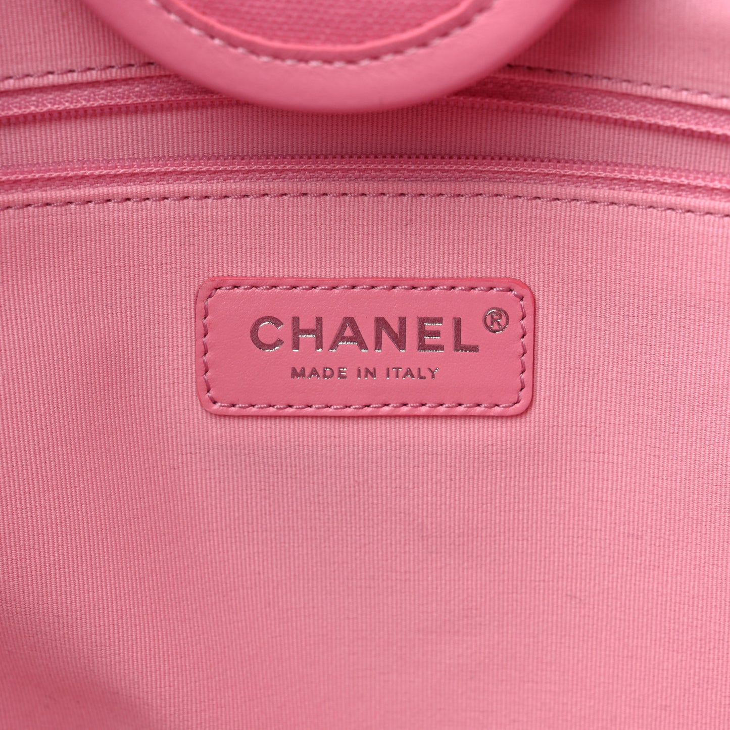 Canvas Calfskin Striped Large Deauville Tote Pink Blue