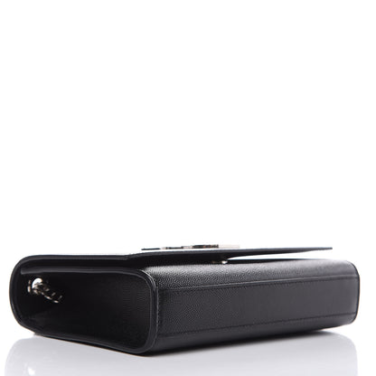 Saint Laurent Grain De Poudre Small Monogram Kate Satchel Black 4 of 10