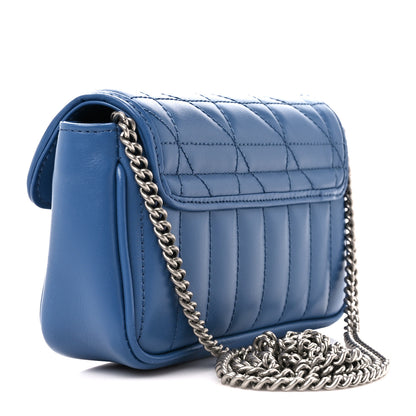 Gucci Calfskin Matelasse Aria Super Mini GG Marmont Shoulder Bag Clear Blue 3 of 10