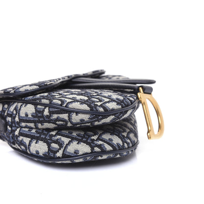 Christian Dior Oblique Mini Saddle Bag Blue 6 of 14