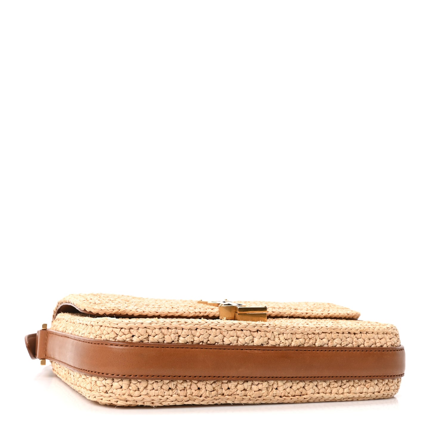 Raffia Calfskin Monogram Medium Niki Chain Satchel Naturale Brick