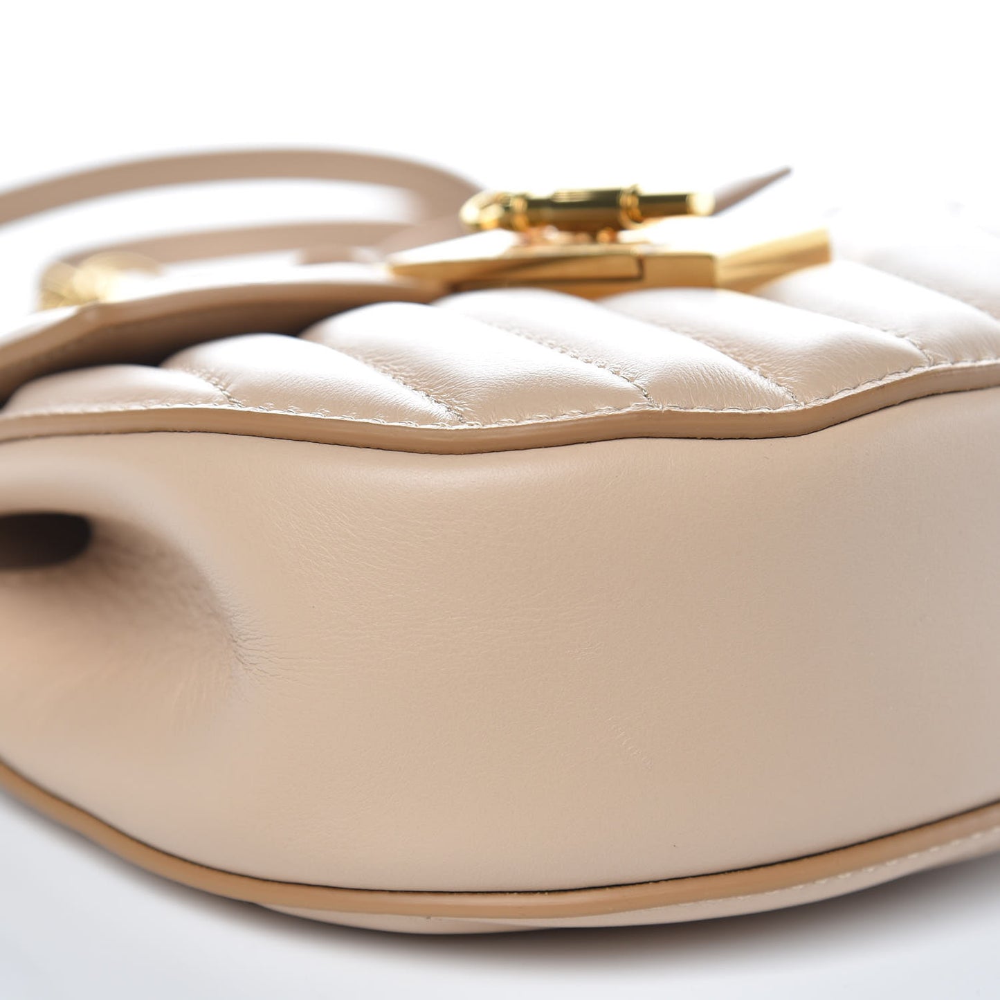Calfskin Quilted Mini Drew Bijou Shoulder Bag Pearl Beige