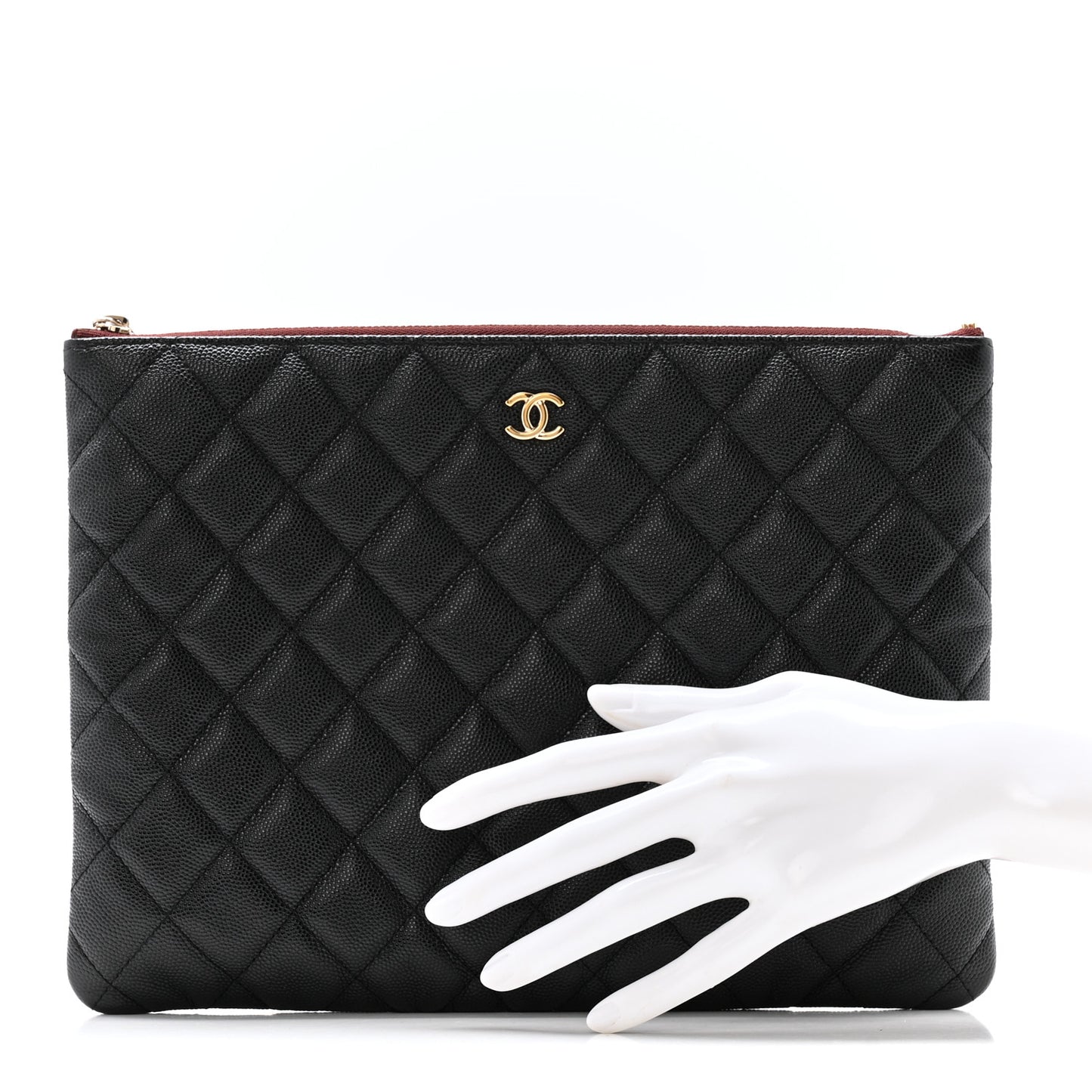 Caviar Quilted Medium Cosmetic Case Black