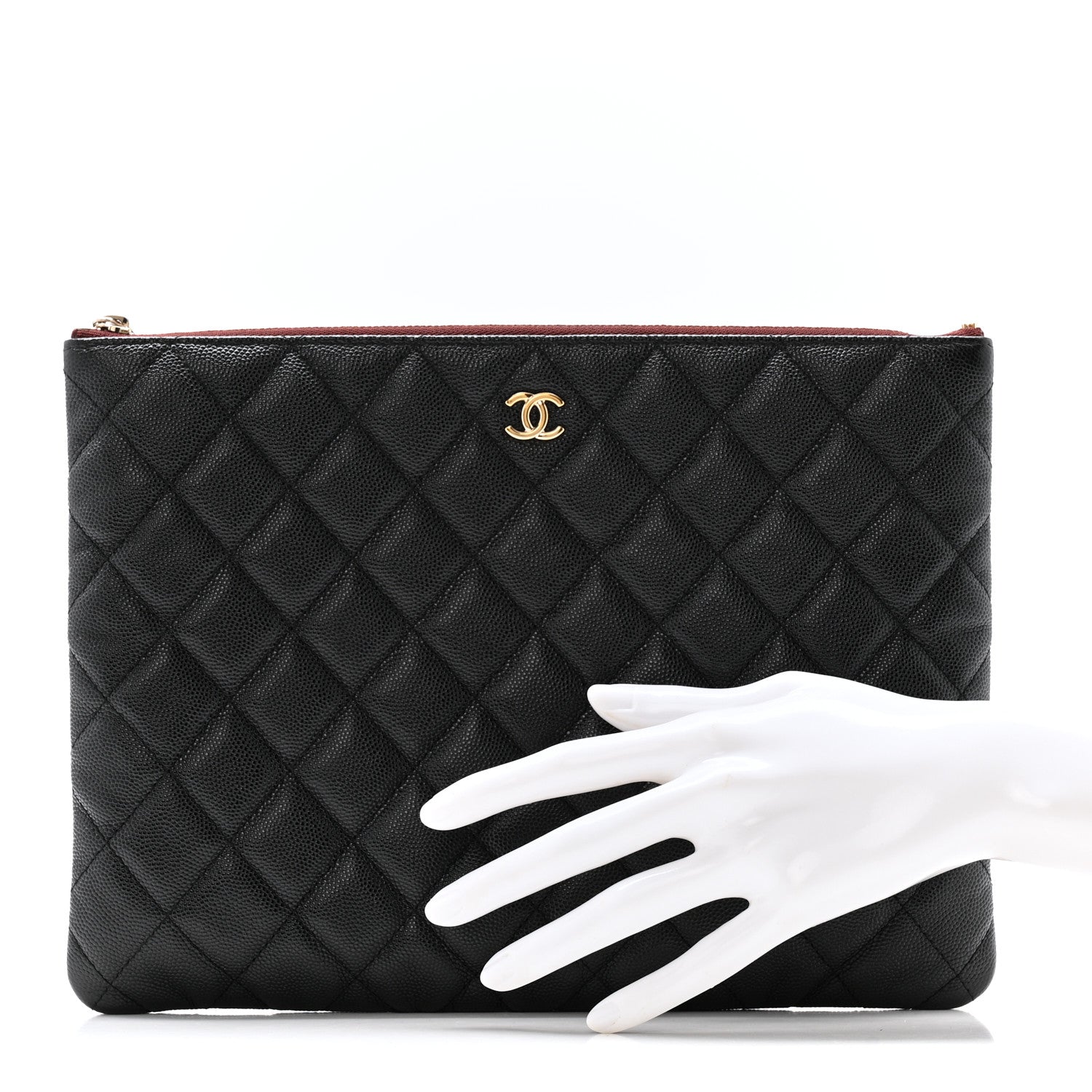 Chanel Caviar Quilted Medium Cosmetic Case Black 2 of 11