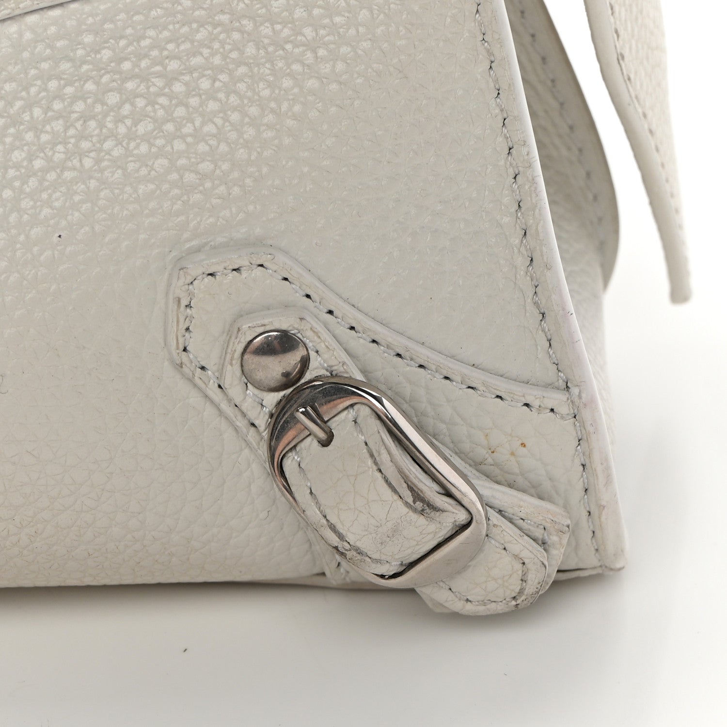 Balenciaga Grained Calfskin Neo Classic Silver Hardware Mini City White 16 of 22