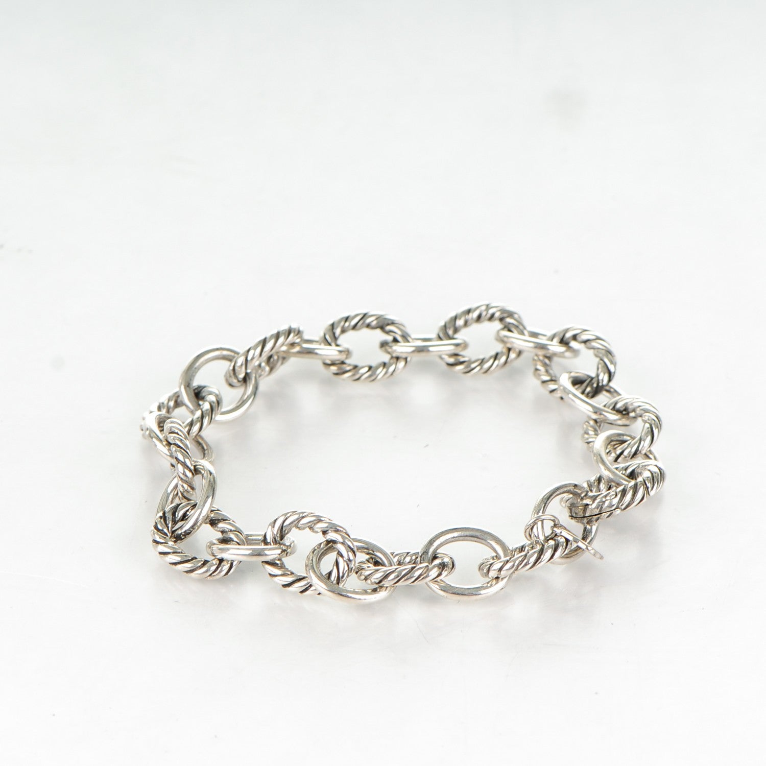 David Yurman Sterling Silver 10mm Medium Oval Link Bracelet 3 of 6