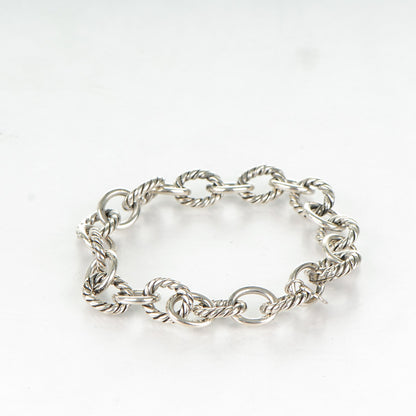 David Yurman Sterling Silver 10mm Medium Oval Link Bracelet 3 of 6