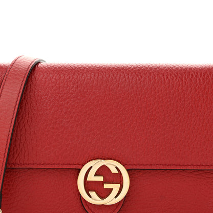 Gucci Dollar Calfskin Interlocking G Chain Wallet Red 8 of 13