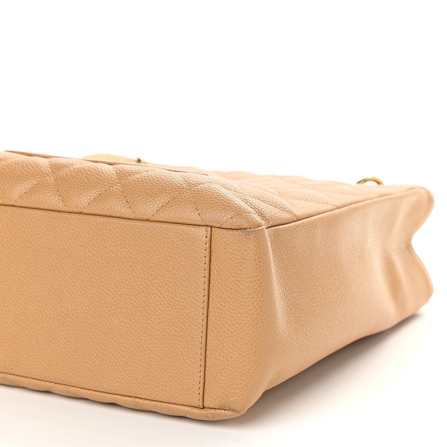 Caviar Quilted Petit Shopping Tote PST Beige