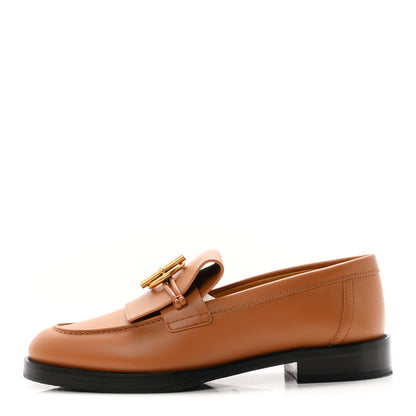 Hermes Calfskin Womens Impact Loafers 37.5 Naturel 1 of 10