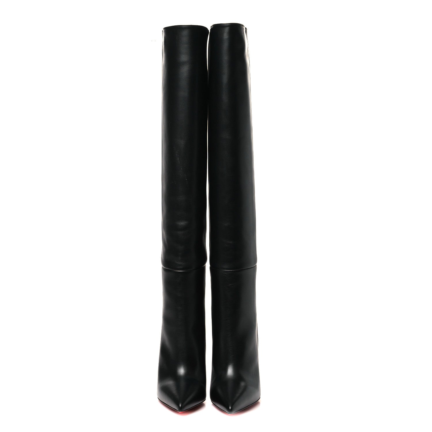 Christian Louboutin Calfskin Astrilarge Botta 100 Knee High Boots 38 Black 2 of 7