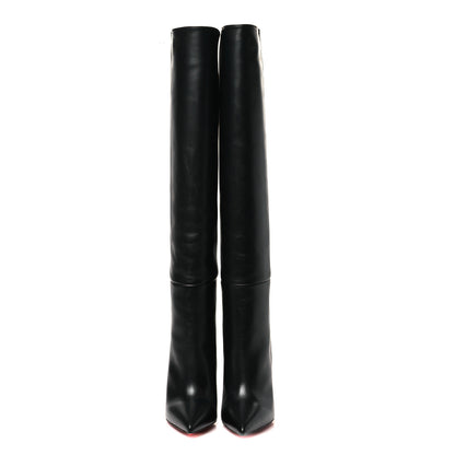 Christian Louboutin Calfskin Astrilarge Botta 100 Knee High Boots 38 Black 2 of 7