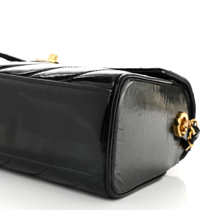 Chanel Patent Small Chevron Single Flap Black 11 of 11