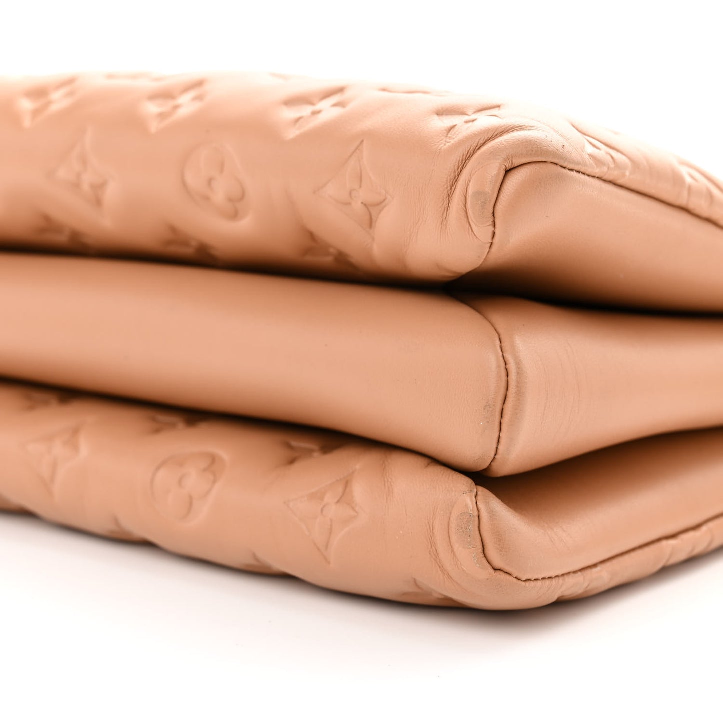 Lambskin Embossed Monogram Coussin PM Camel