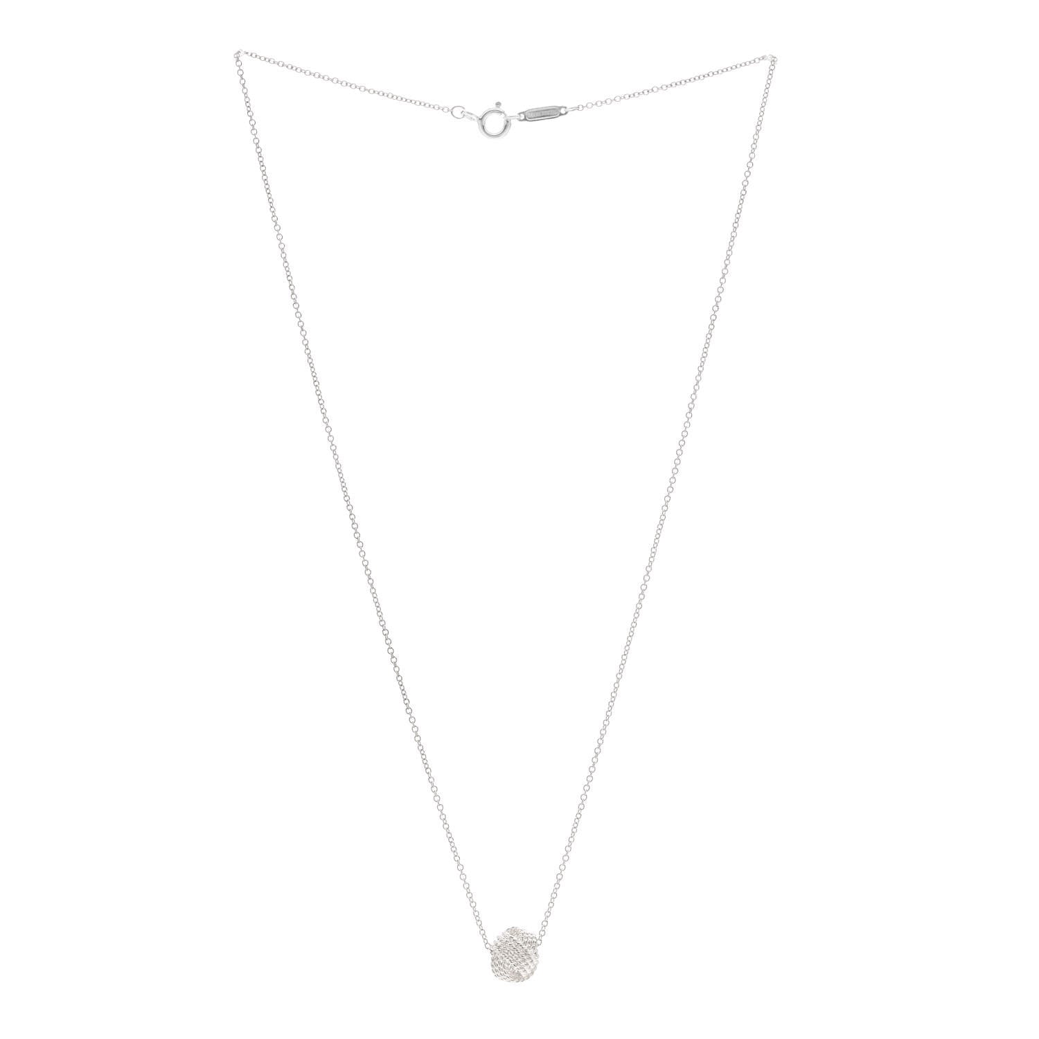 Tiffany Sterling Silver Twist Knot Pendant Necklace 3 of 5