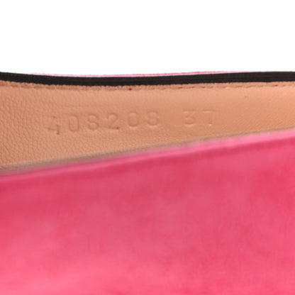 Gucci Kid Scamosciato GG Marmont Fringe 50mm Loafer Pumps 37 Hot Pink 7 of 9