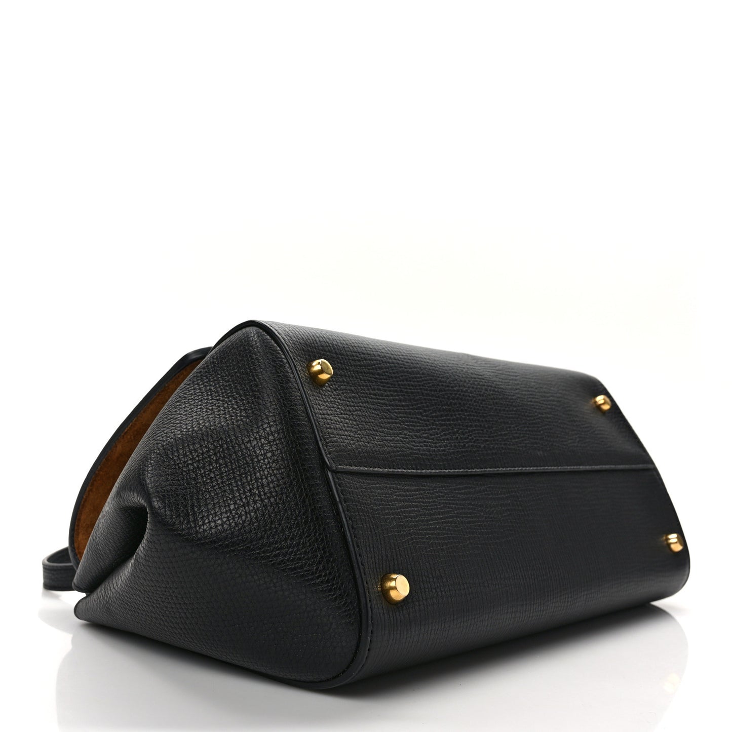 BOTTEGA VENETA Textured Calfskin Small BV Angle Shoulder Bag Black