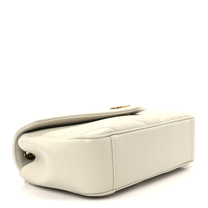 Saint Laurent Lambskin Chevron Quilted Small Loulou White 4 of 13