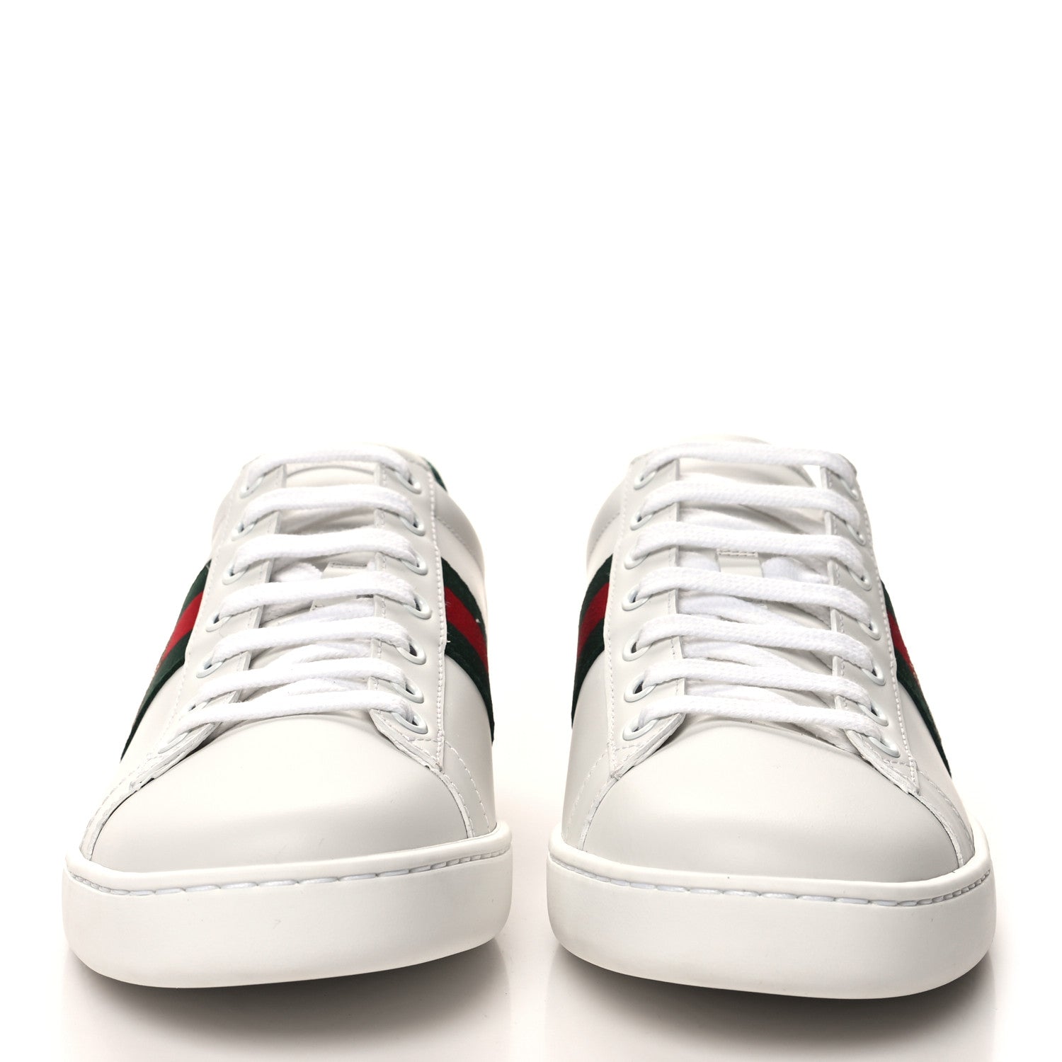 Gucci Calfskin Ayers Bee Embroidered Womens Ace Sneakers 39 White Green 2 of 9