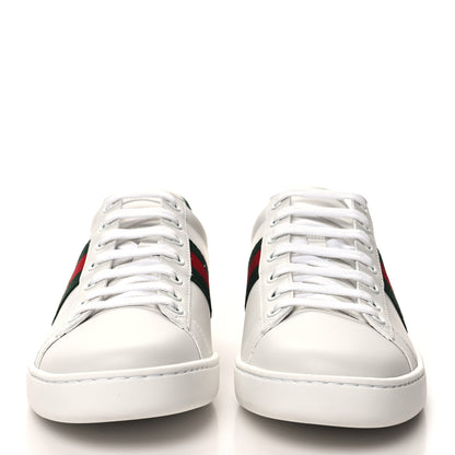 Gucci Calfskin Ayers Bee Embroidered Womens Ace Sneakers 39 White Green 2 of 9