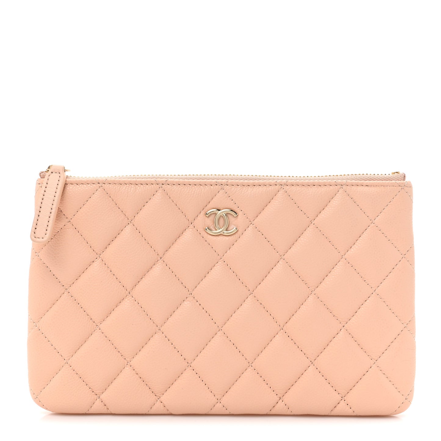 Caviar Quilted Cosmetic Case Beige