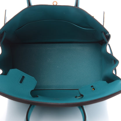 Hermes Taurillon Clemence Birkin 30 Bleu Paon 7 of 31