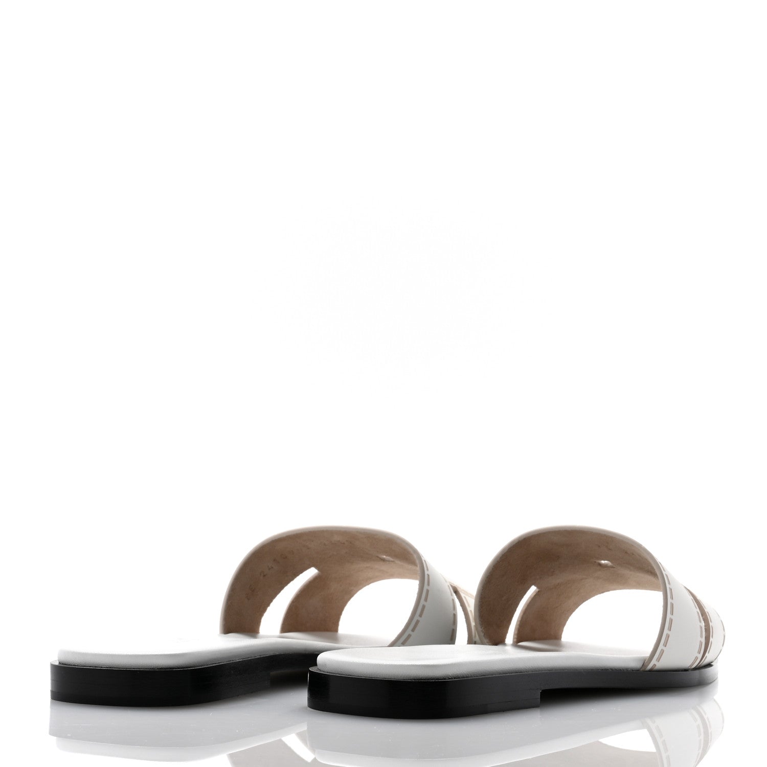 Hermes Calfskin Mosaique Idioma Sandals 37 White 4 of 9