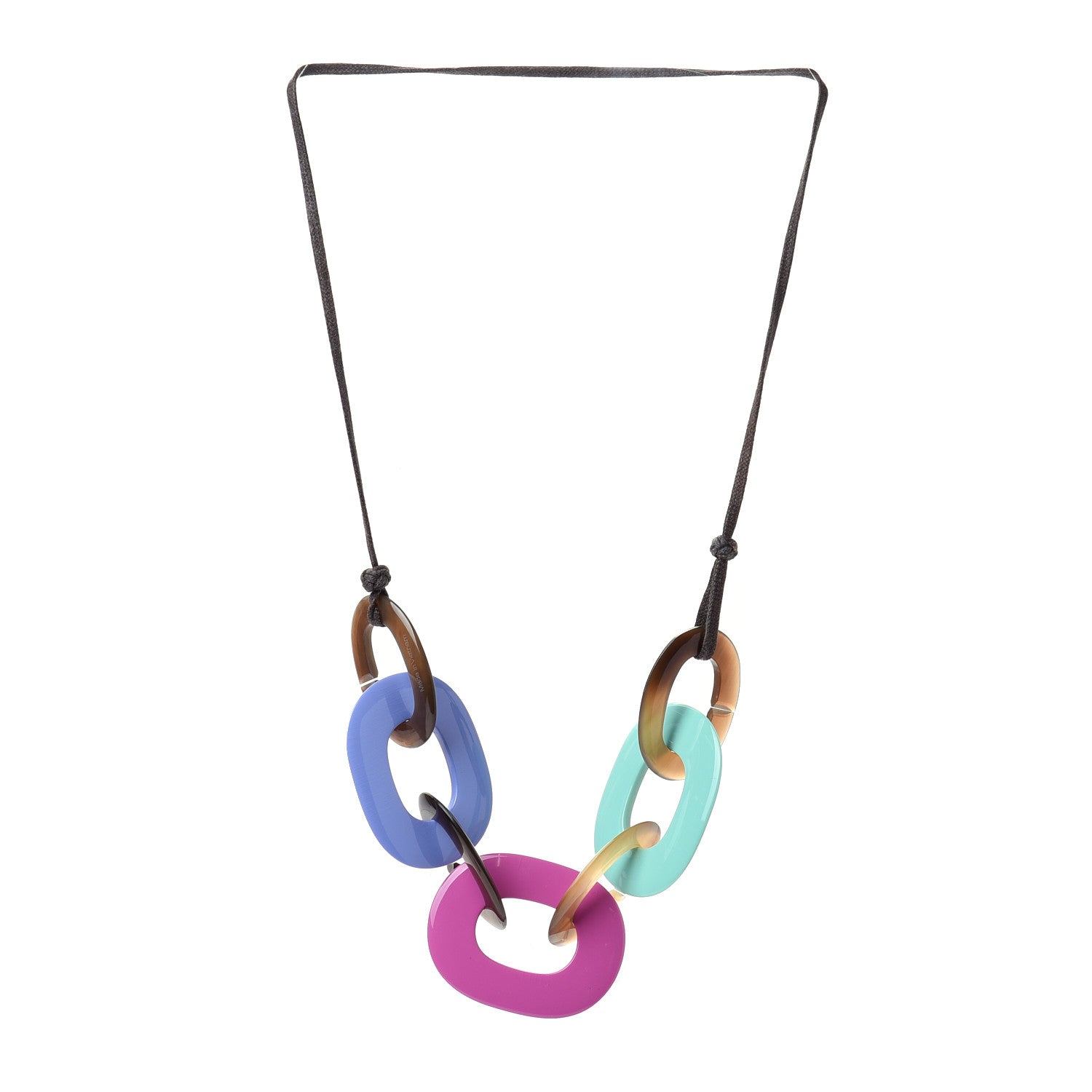 Hermes Lacquered Wood Buffalo Horn Karamba Necklace 3 of 5