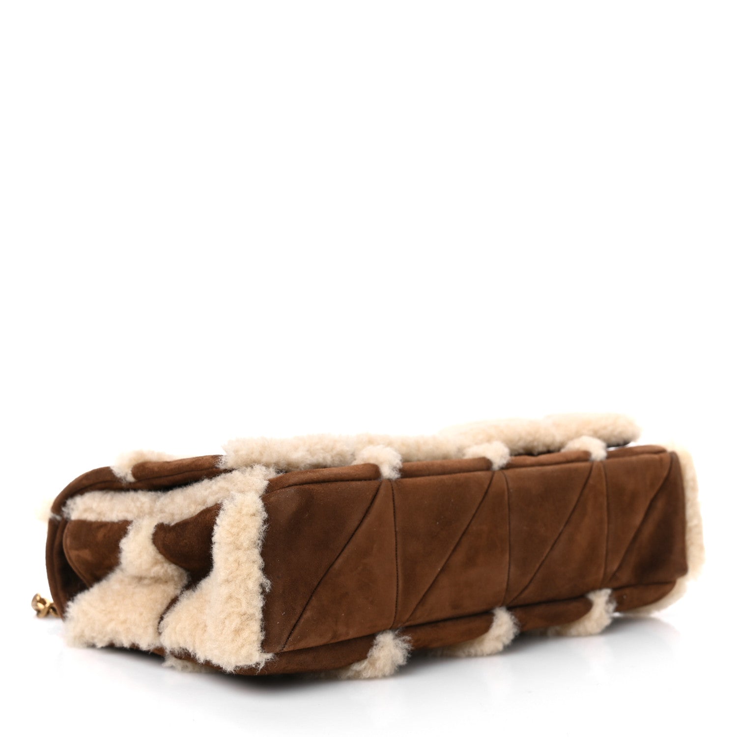 Saint Laurent Suede Shearling Patchwork Monogram Medium Jamie Brown Beige 4 of 12