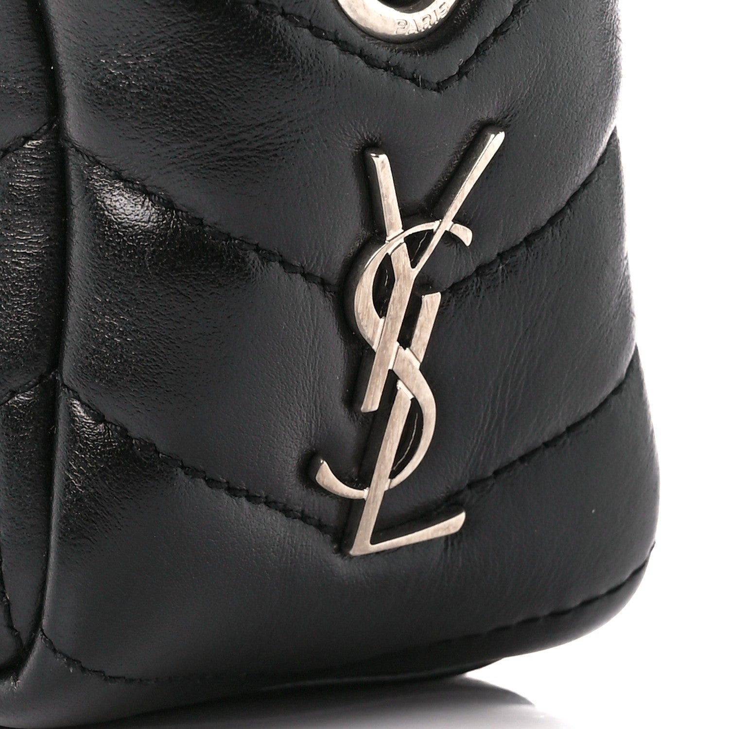Saint Laurent Calfskin Y Quilted Monogram Mini Loulou Bowling Bag Black 8 of 11
