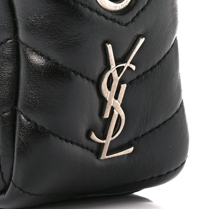 Saint Laurent Calfskin Y Quilted Monogram Mini Loulou Bowling Bag Black 8 of 11