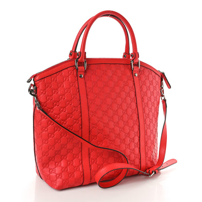 Gucci Guccissima Large GG Charm Convertible Dome Satchel Red 2 of 10