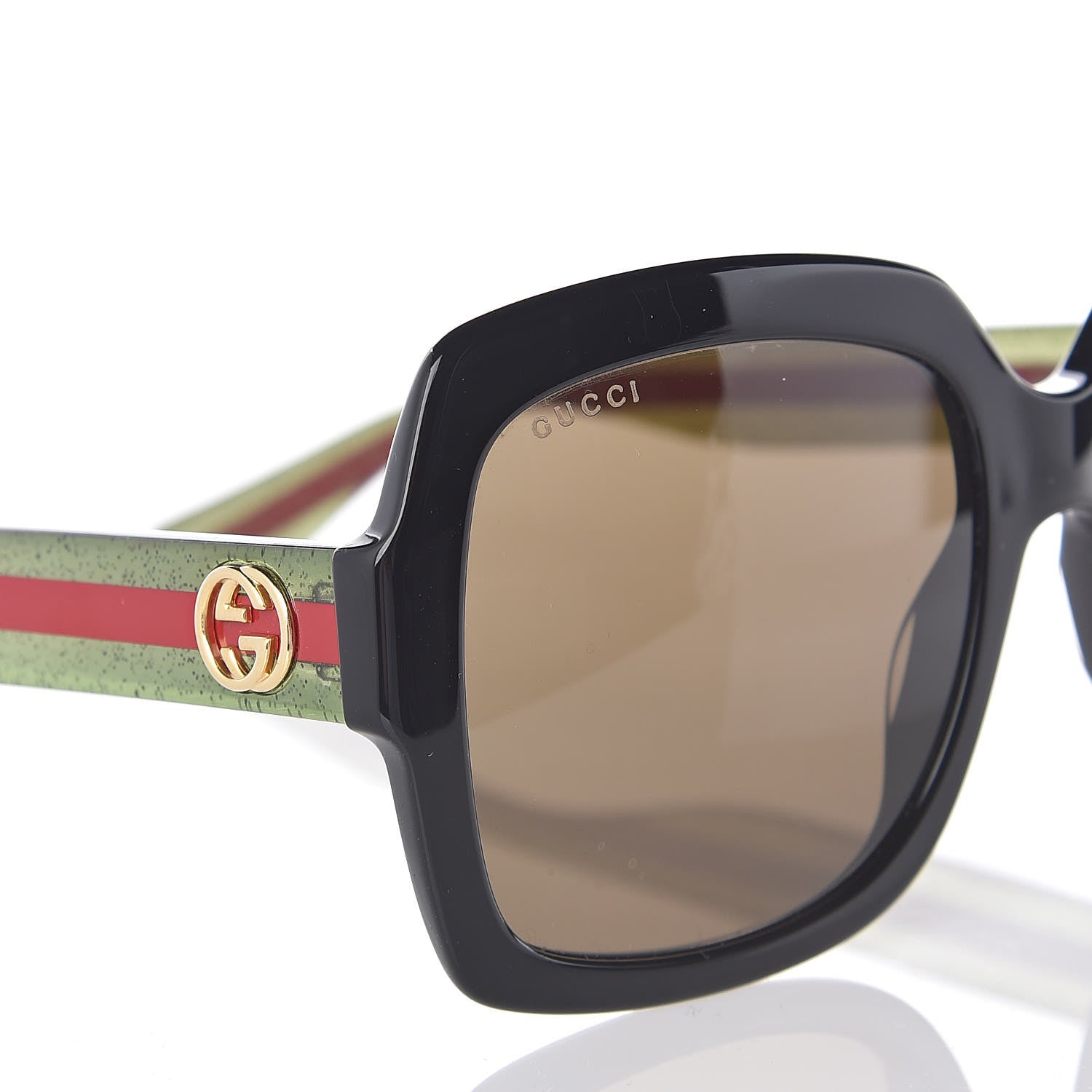 Gucci Oversize Square Web GG 0036S Sunglasses Black 10 of 11