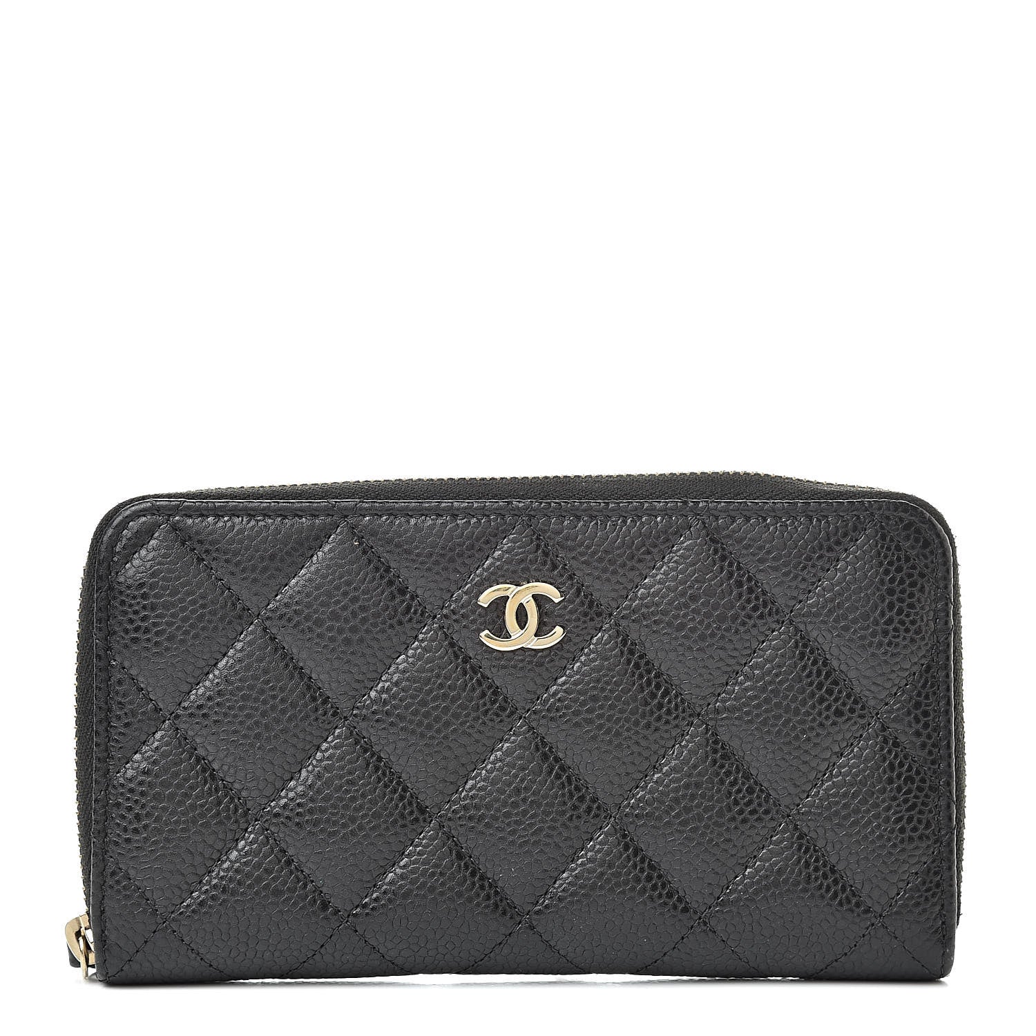 Chanel Caviar Quilted Small Zip Around Wallet Black 1 of 9