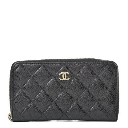 Chanel Caviar Quilted Small Zip Around Wallet Black 1 of 9