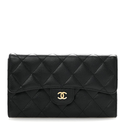 Chanel Caviar Quilted Large Flap Wallet Black 1 of 11