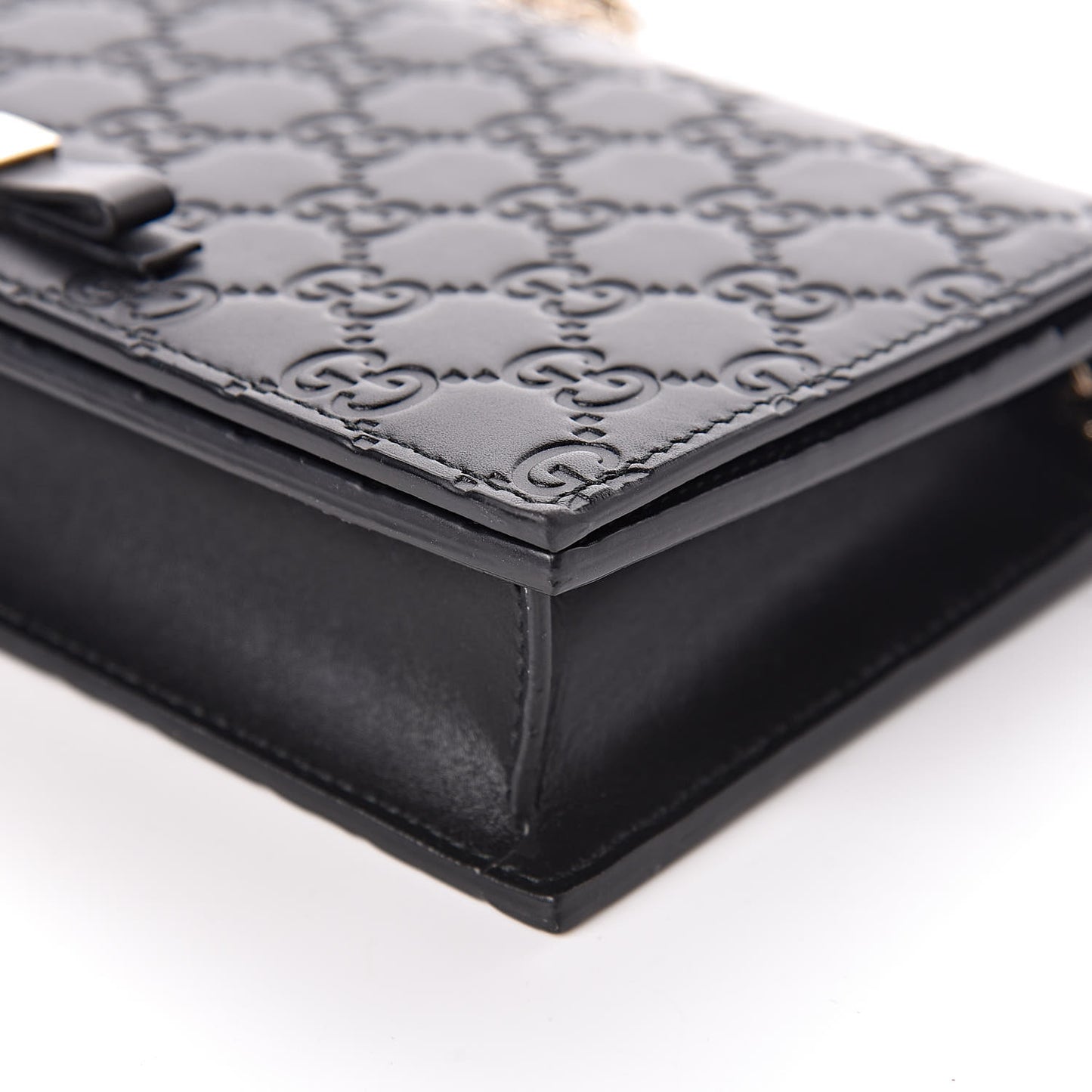 Guccissima Signature Bowy Chain Wallet Black