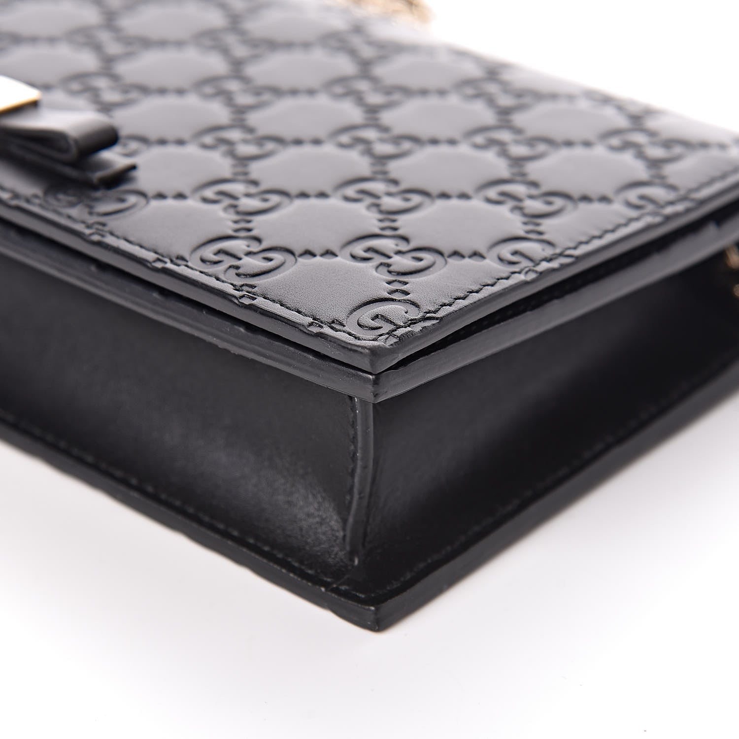 Gucci Guccissima Signature Bowy Chain Wallet Black 11 of 12