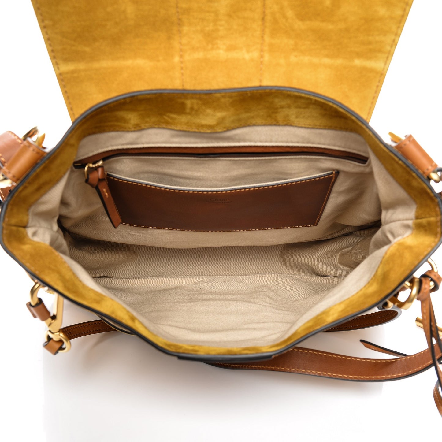 Suede Medium Lexa Shoulder Bag Mustard Brown