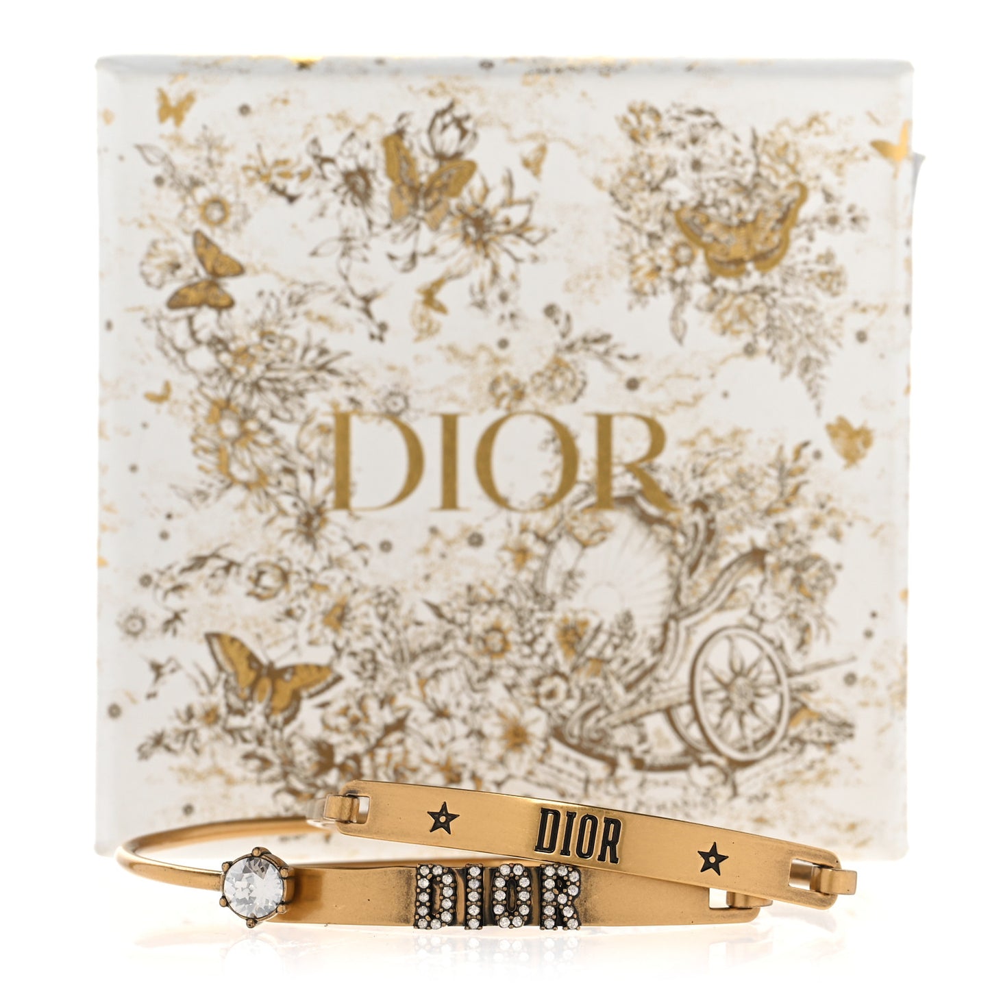 Metal Crystal Dio(r)evolution Bracelet Set Gold