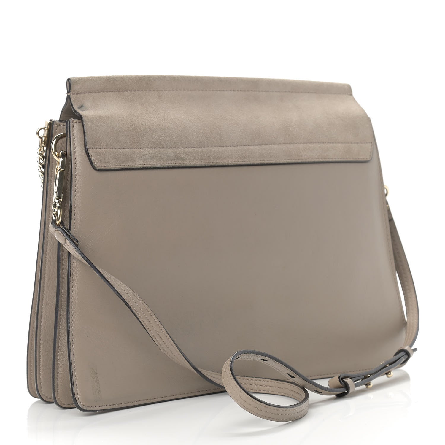 Chloe Calfskin Suede Medium Faye Shoulder Bag Motty Grey 3 of 11