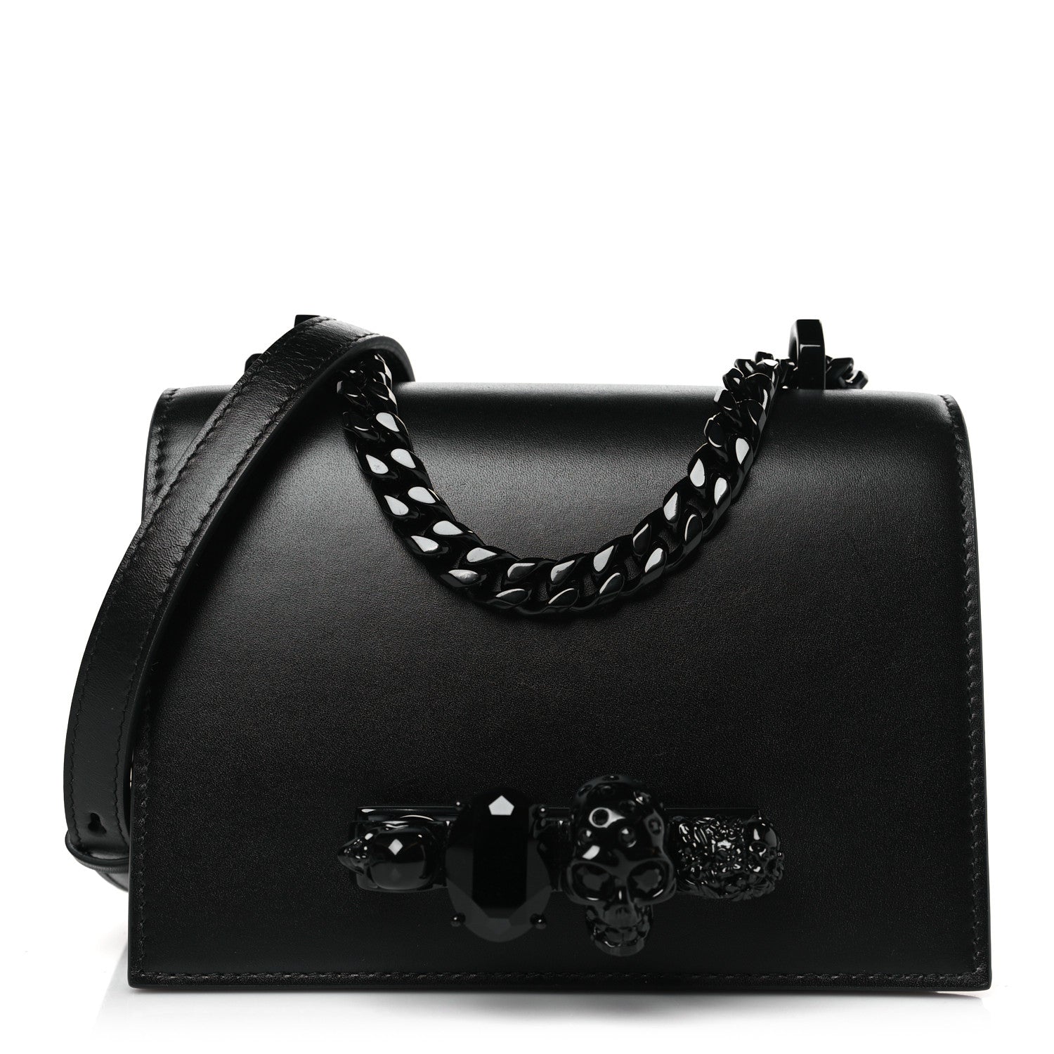 Alexander McQueen Calfskin Knuckle Crossbody Black 1 of 9