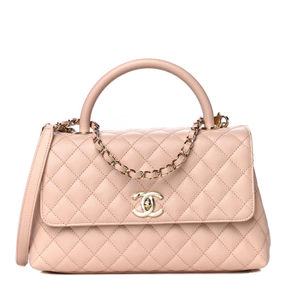 Chanel Caviar Quilted Small Coco Handle Flap Rose Clair 1 of 12