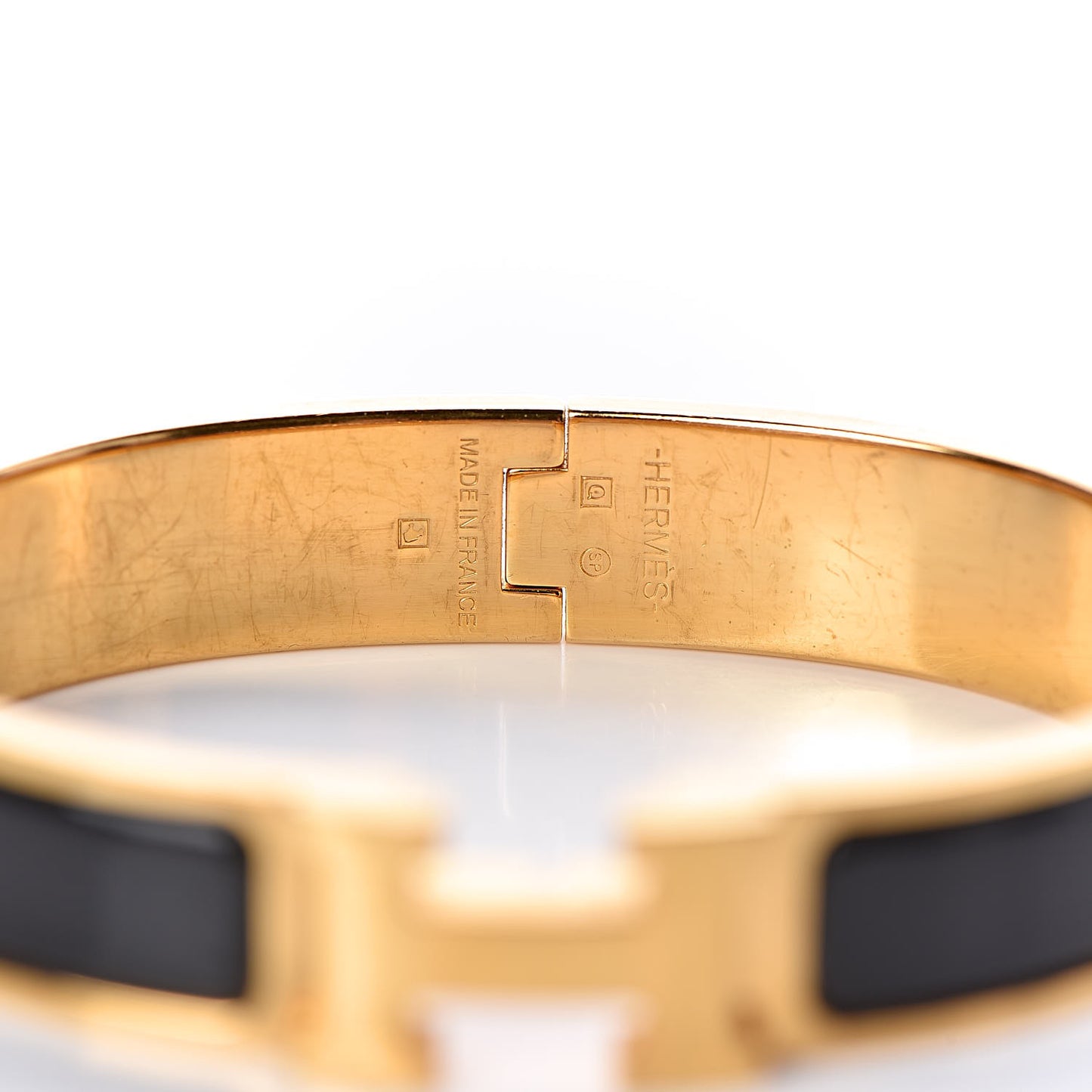 Enamel Narrow Clic Clac H Bracelet GM Black