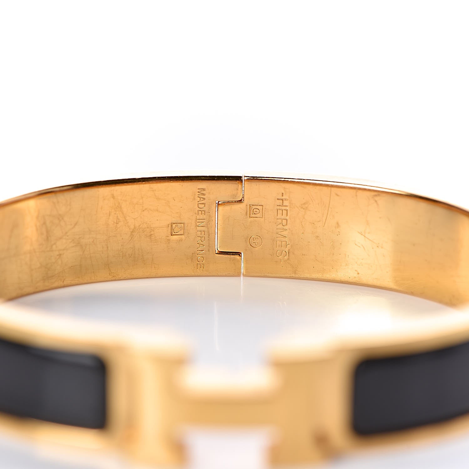Hermes Enamel Narrow Clic Clac H Bracelet GM Black 4 of 7